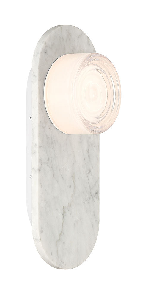 Lanterne murale extérieure Sternn Blanc marbre, Verre ondulé transparent – vue 2