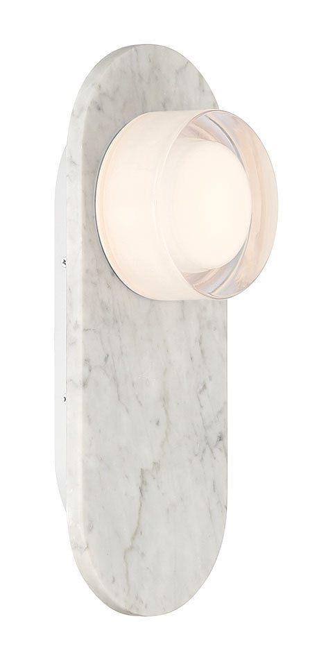 Lanterne murale extérieure Sternn Blanc marbre, Verre transparent lisse – vue 2