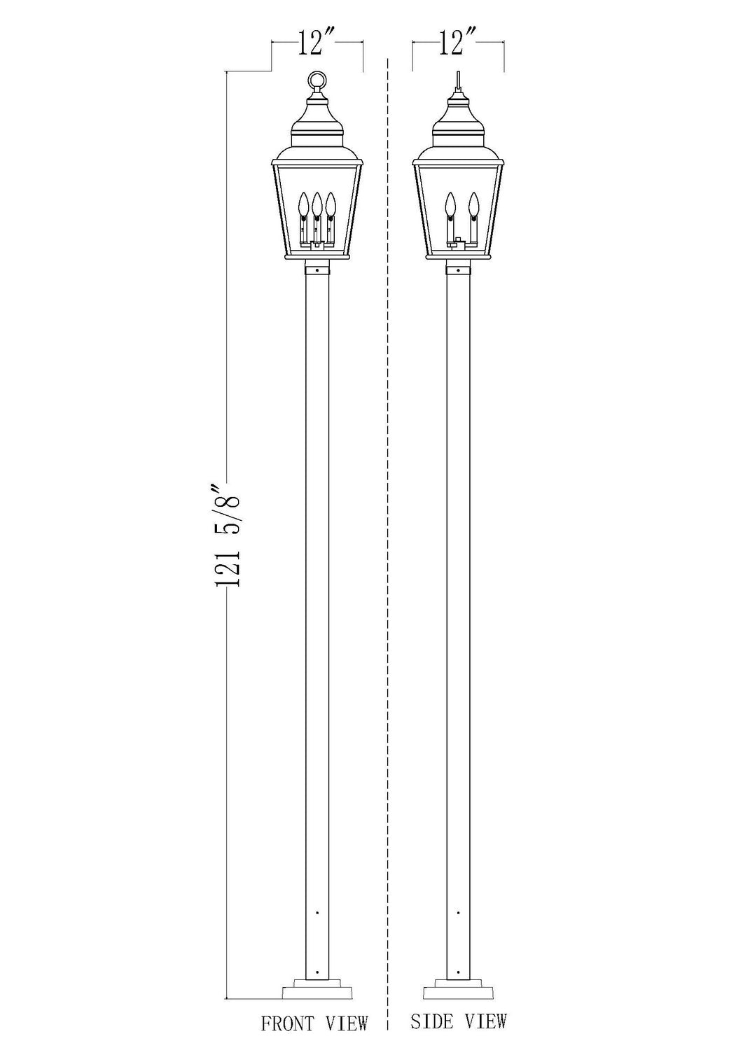 Lanterne sur poteau Raphael 120 3/4" – vue 6