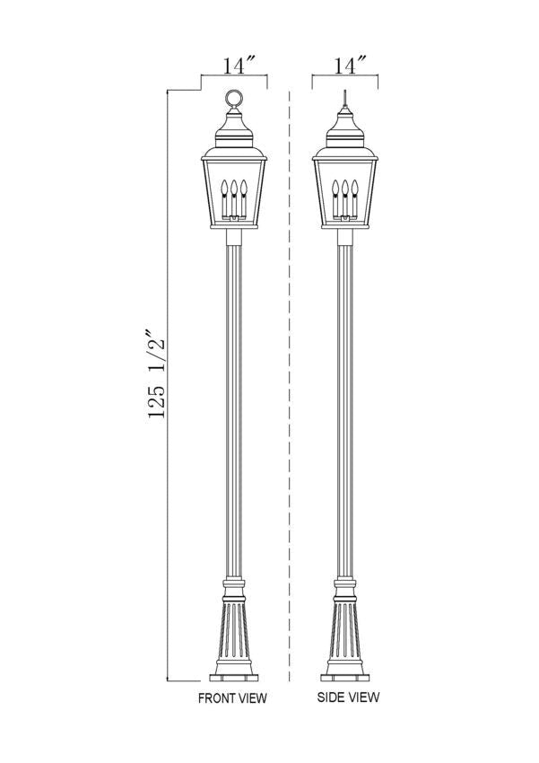 Lanterne sur poteau Raphael - 39 1/2" by Z-Lite | Luminaires & cie