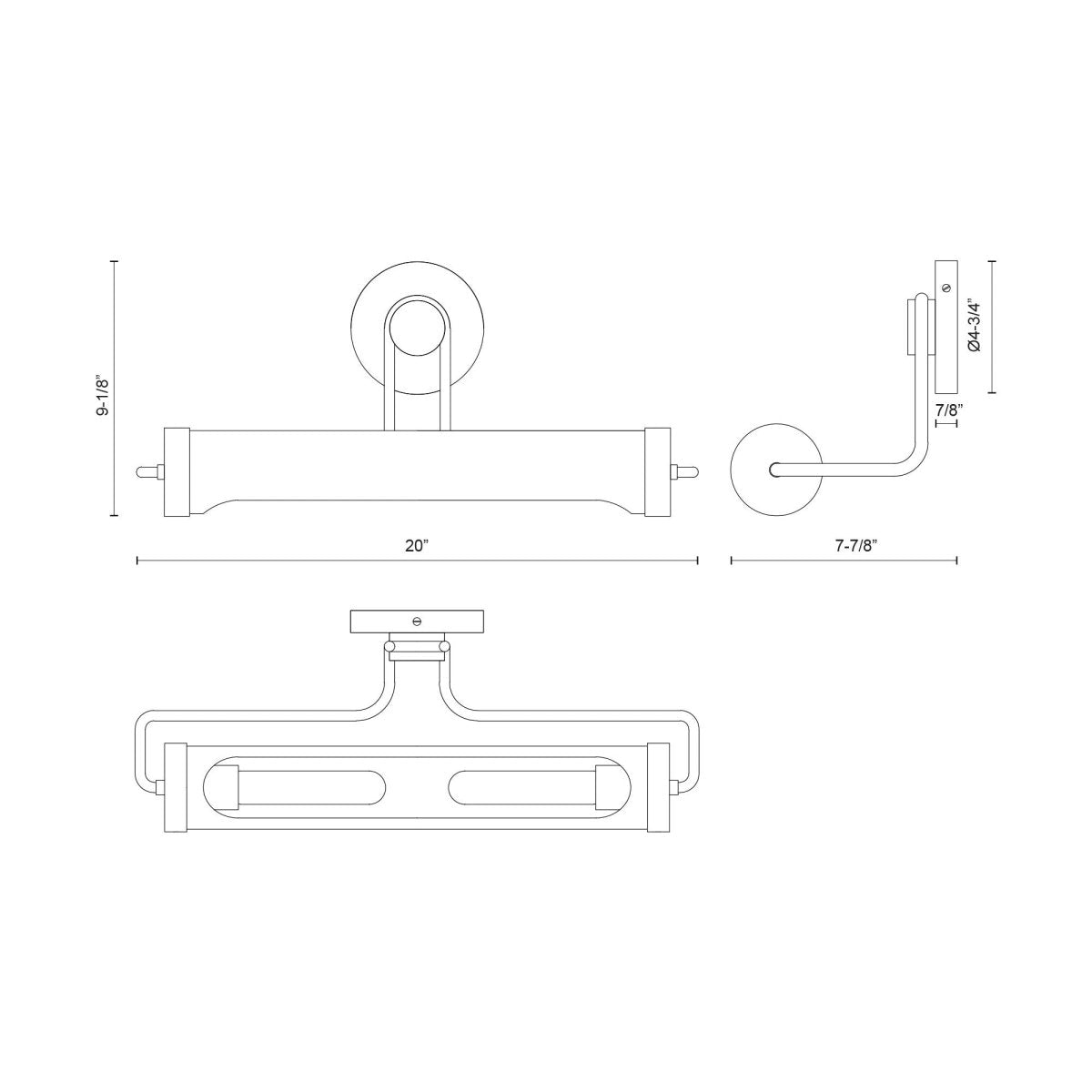 Lumière de tableau Wynwood - Bronze urbain 20" by Alora Lighting | Luminaires & cie