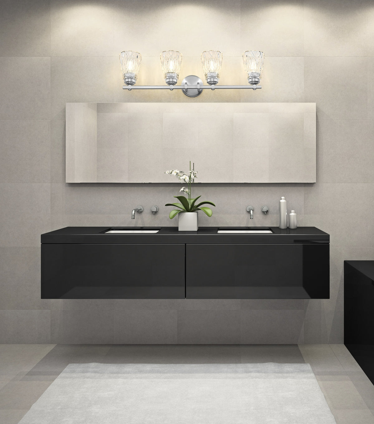 Luminaire de vanité Andree Nickel brossé, 32" – vue 8