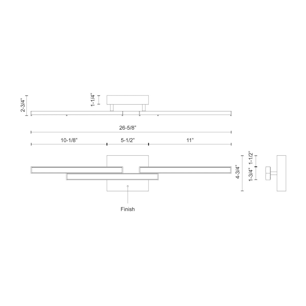 Luminaire de vanité Anello Minor - Noir 26 5/8" by Kuzco Lighting | Luminaires & cie