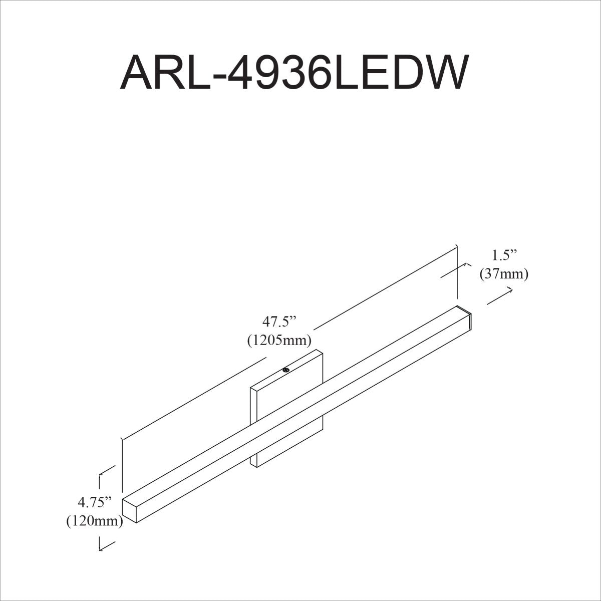 Luminaire de vanité Arandel - Chrome poli Éclairage vers le bas 2880lm by Dainolite | Luminaires & cie