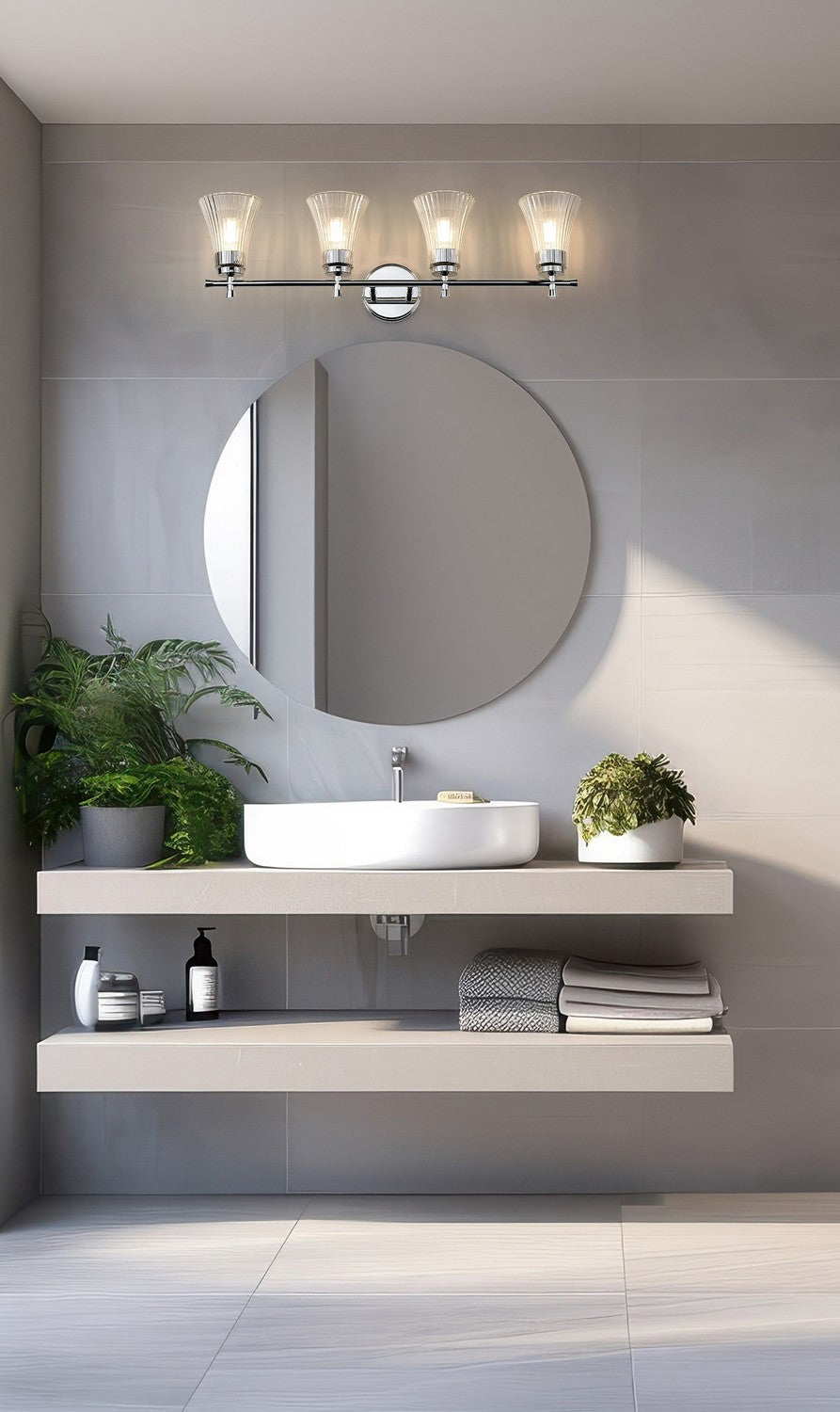 Luminaire de vanité Belle Chrome, 32" – vue 7