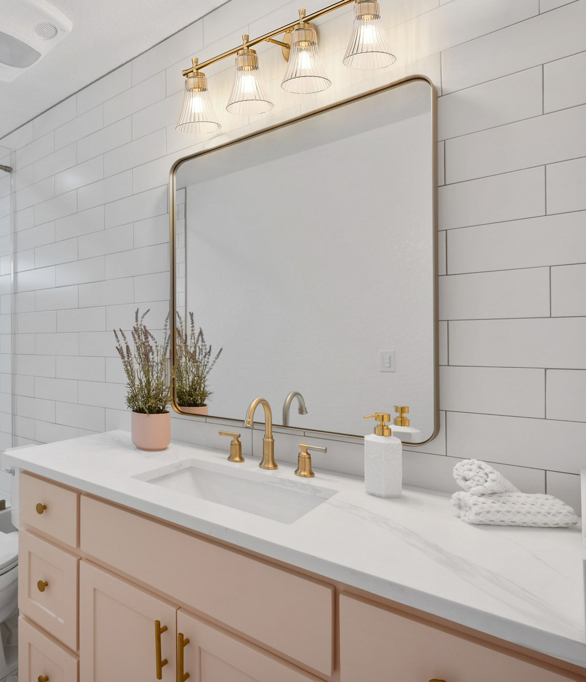 Luminaire de vanité Belle Or moderne, 32" – vue 7