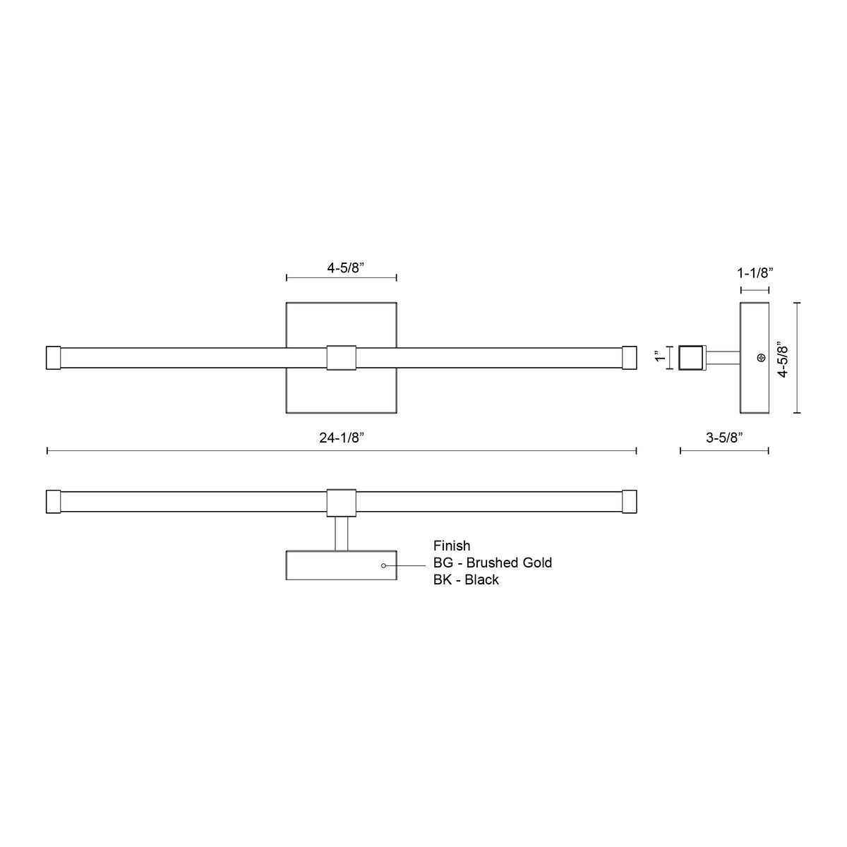 Barre d'éclairage de salle de bain Blade Or brossé, 24 1/8" – vue 2