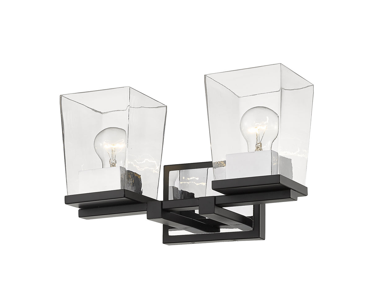 Luminaire de vanité Bleeker Street Noir mat + Chrome, 14" – vue 2
