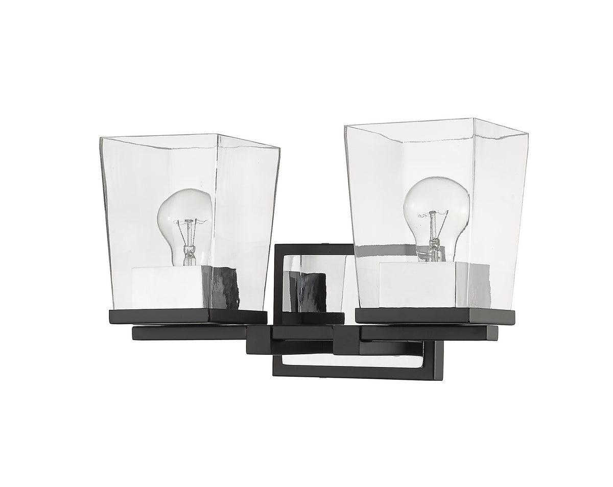 Luminaire de vanité Bleeker Street Noir mat + Chrome, 14" – vue 3