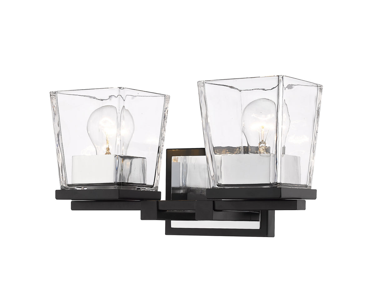 Luminaire de vanité Bleeker Street Noir mat + Chrome, 14" – Z-Lite