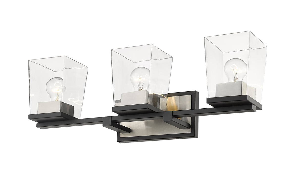 Luminaire de vanité Bleeker Street Noir mat + Nickel brossé, 25" – vue 2