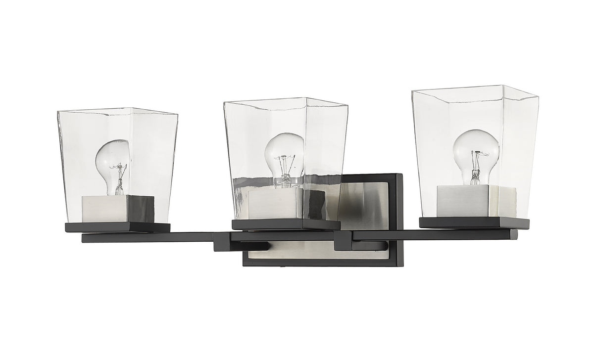 Luminaire de vanité Bleeker Street Noir mat + Nickel brossé, 25" – vue 3