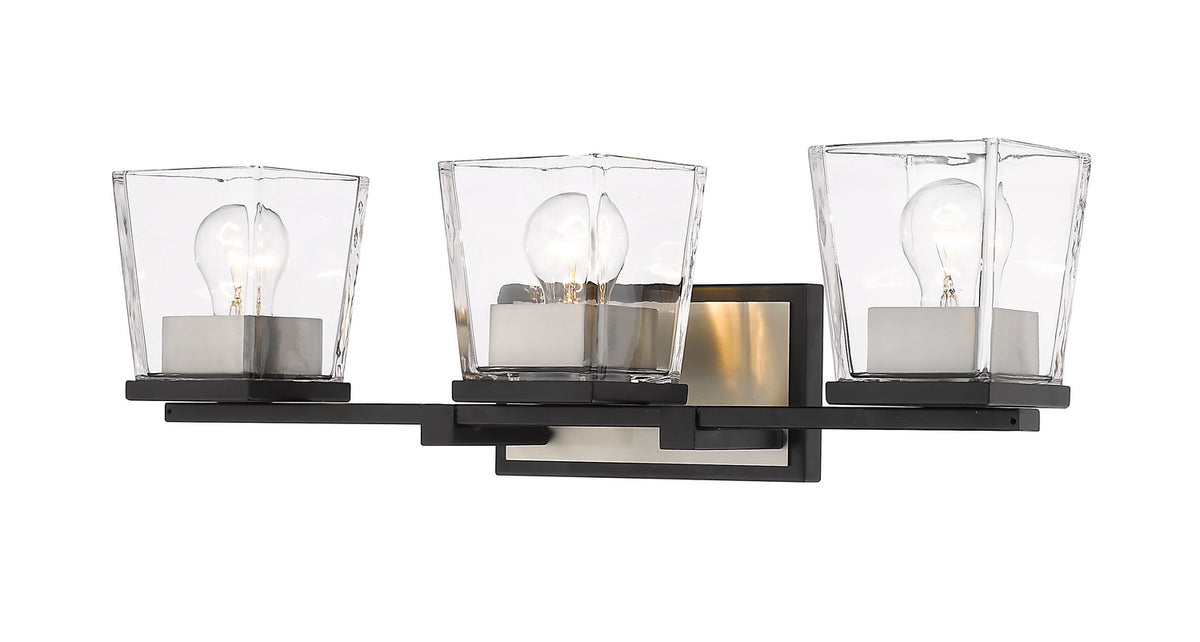 Luminaire de vanité Bleeker Street Noir mat + Nickel brossé, 25" – Z-Lite