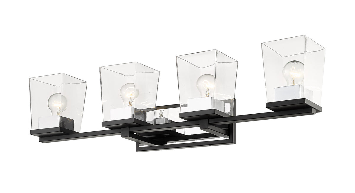 Luminaire de vanité Bleeker Street Noir mat + Chrome, 33" – vue 2