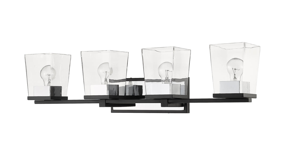 Luminaire de vanité Bleeker Street Noir mat + Chrome, 33" – vue 3