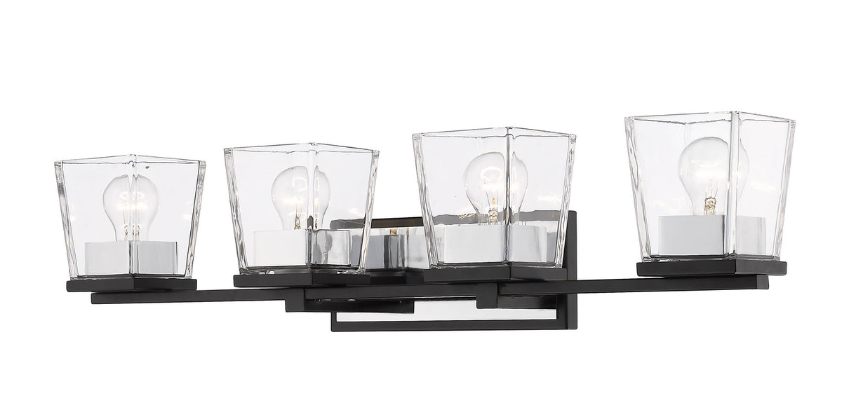 Luminaire de vanité Bleeker Street Noir mat + Chrome, 33" – Z-Lite
