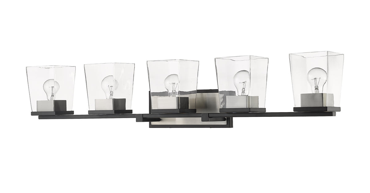 Luminaire de vanité Bleeker Street Noir mat + Nickel brossé, 42 1/2" – vue 3