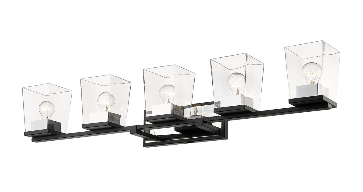 Luminaire de vanité Bleeker Street Noir mat + Chrome, 42 1/2" – vue 2