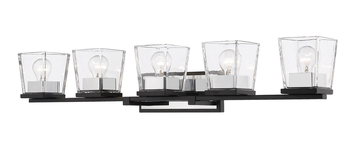 Luminaire de vanité Bleeker Street Noir mat + Chrome, 42 1/2" – Z-Lite