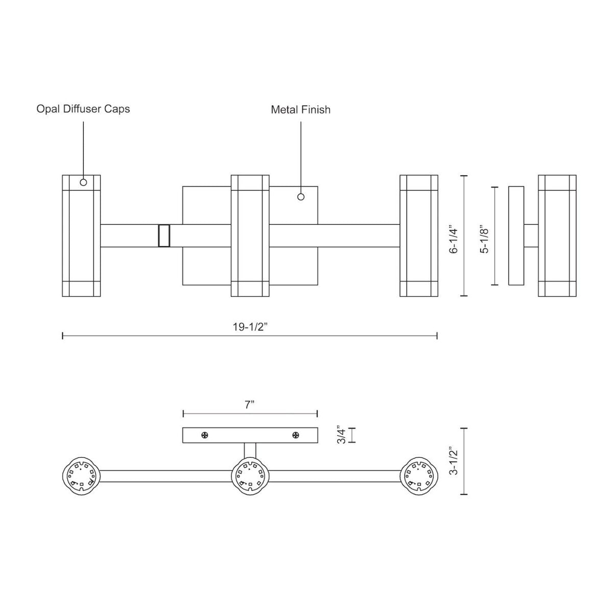 Luminaire de vanité Brazen - Noir 19 1/2" by Kuzco Lighting | Luminaires & cie