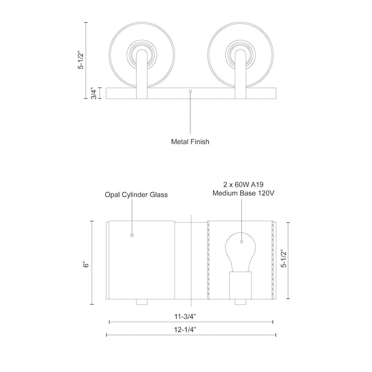 Luminaire de vanité Bridgewater - Nickel brossé 11 3/4" by Kuzco Lighting | Luminaires & cie