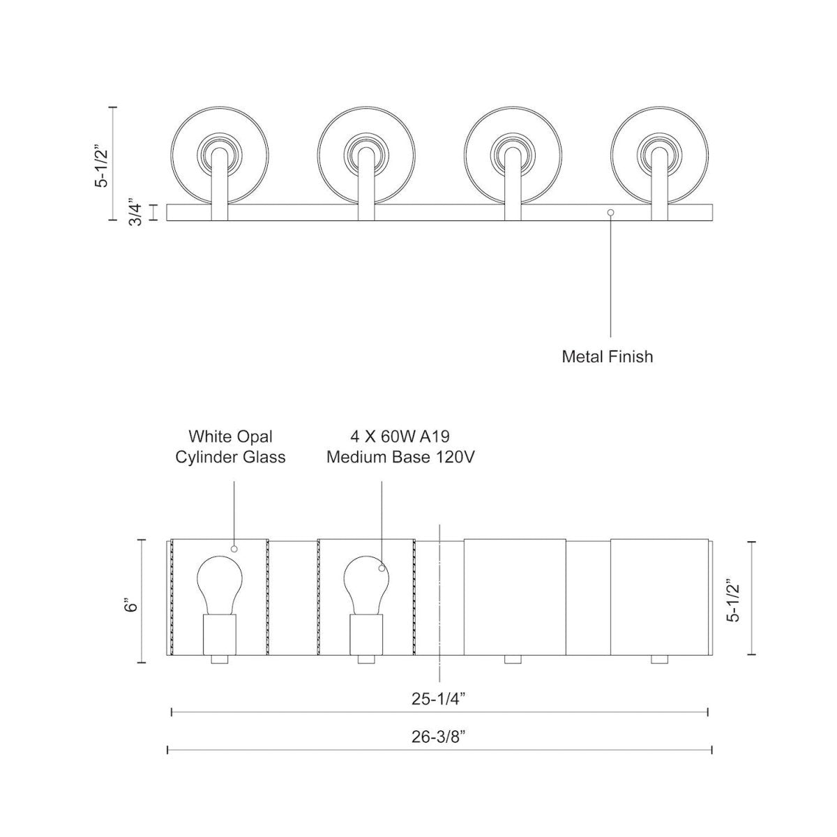 Luminaire de vanité Bridgewater - Nickel brossé 25 1/4" by Kuzco Lighting | Luminaires & cie