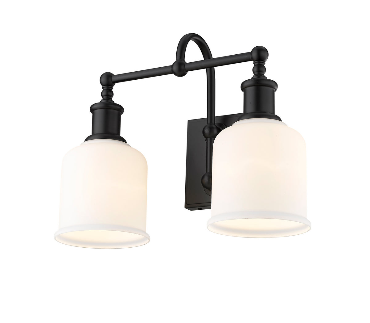 Luminaire de vanité Bryant Noir mat, Opale mate, 16" – Z-Lite