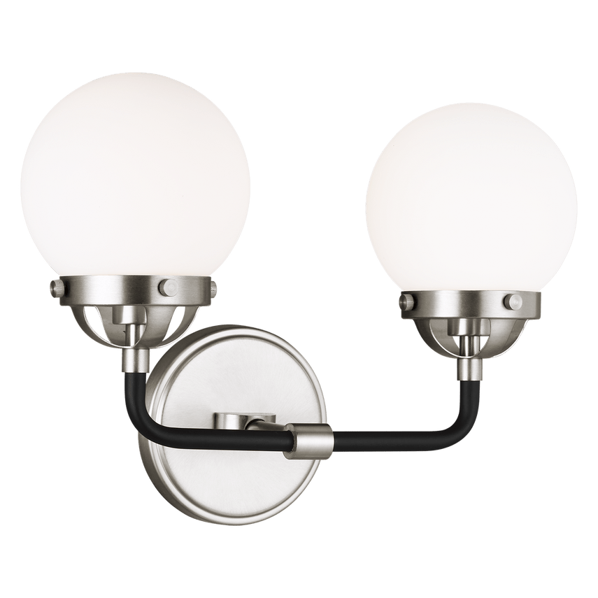 Luminaire de vanité Cafe - Nickel brossé 14" Ampoules DEL incluses by Visual Comfort Studio | Luminaires & cie