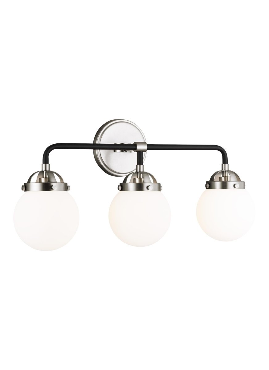 Luminaire de vanité Cafe - Nickel brossé 21 3/4" Ampoules non - incluses by Visual Comfort Studio | Luminaires & cie