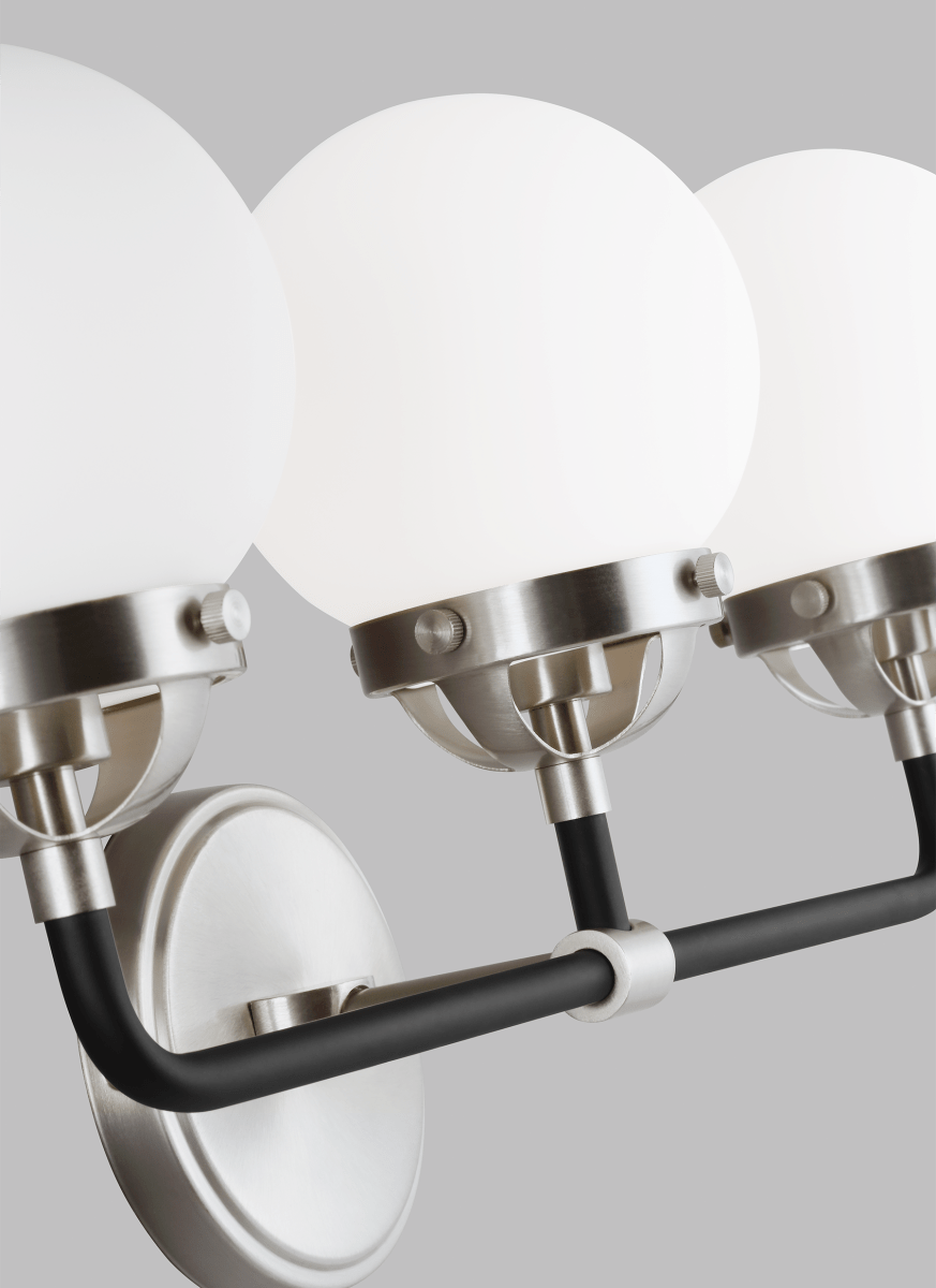 Luminaire de vanité Cafe - Nickel brossé 21 3/4" Ampoules DEL incluses by Visual Comfort Studio | Luminaires & cie
