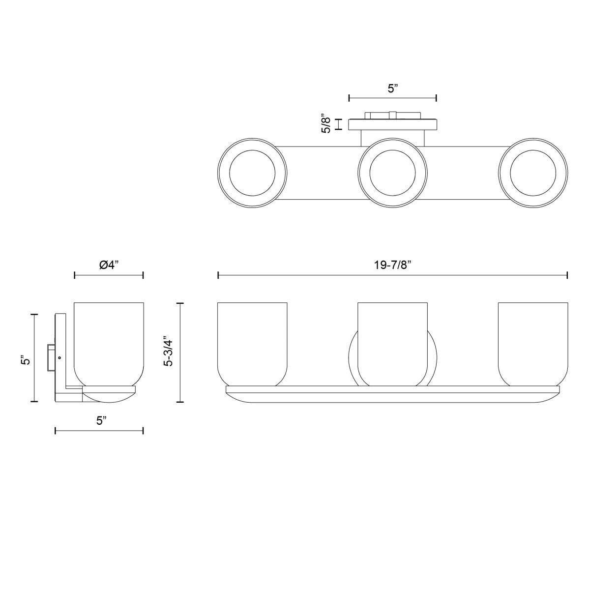 Luminaire de vanité Cedar - Or / clair brossé 19 7/8" by Kuzco Lighting | Luminaires & cie