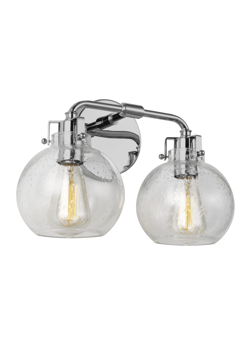 Luminaire de vanité Clara - Chrome 14 3/4" 9 5/8" by Visual Comfort Studio | Luminaires & cie