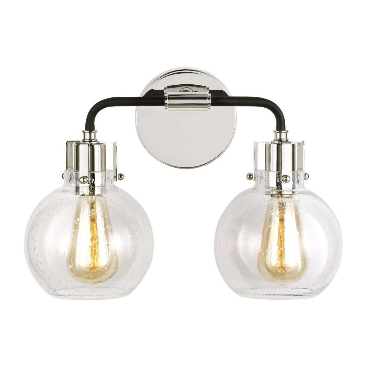 Luminaire de vanité Clara - Nickel poli/Noir texturé 14 3/4" by Visual Comfort Studio | Luminaires & cie