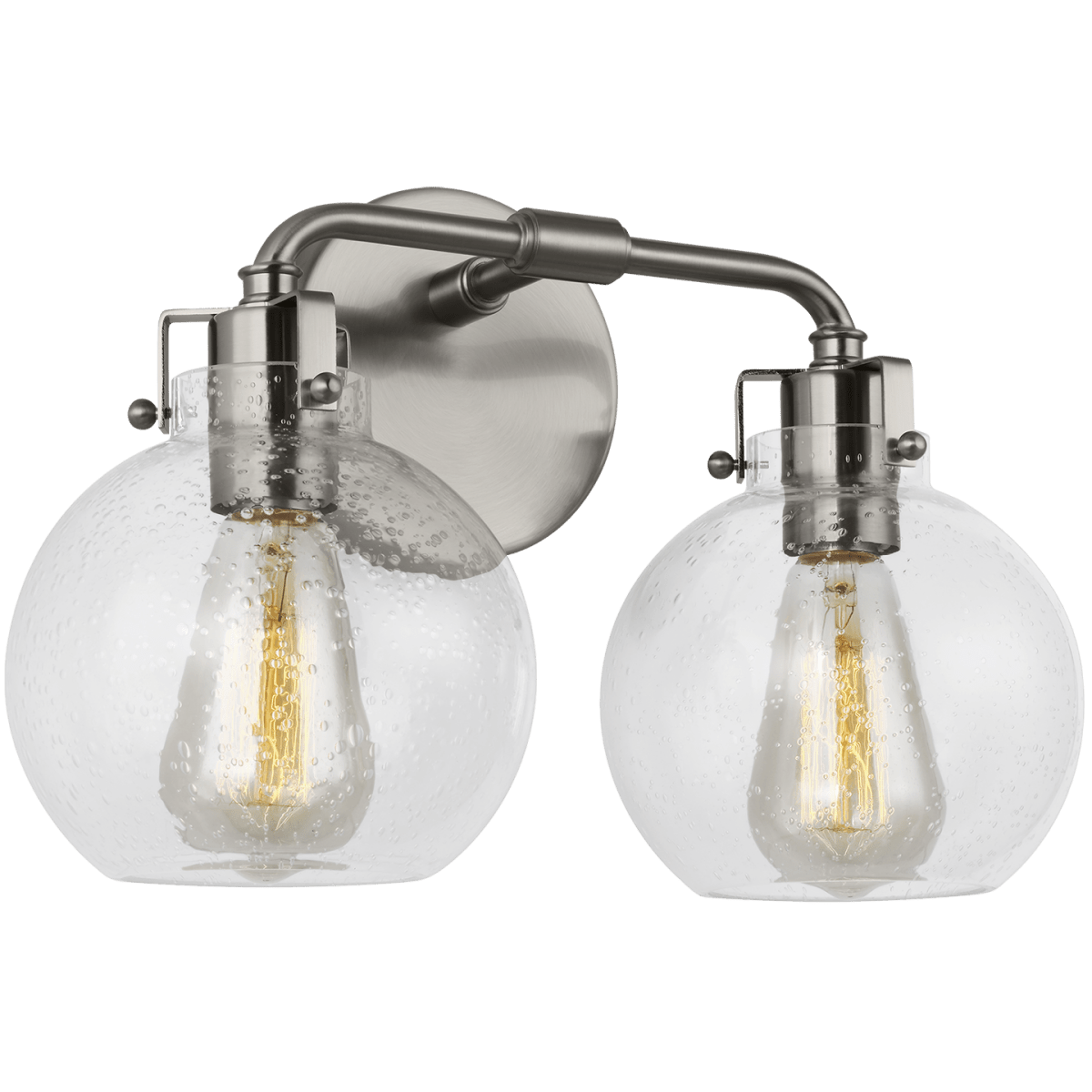 Luminaire de vanité Clara - Nickel en satin 14 3/4" 9 5/8" by Visual Comfort Studio | Luminaires & cie