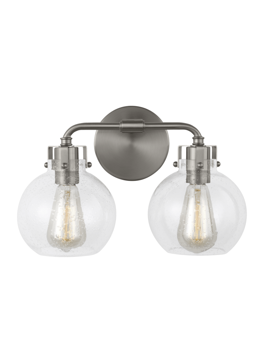 Luminaire de vanité Clara - Nickel en satin 14 3/4" 9 5/8" by Visual Comfort Studio | Luminaires & cie