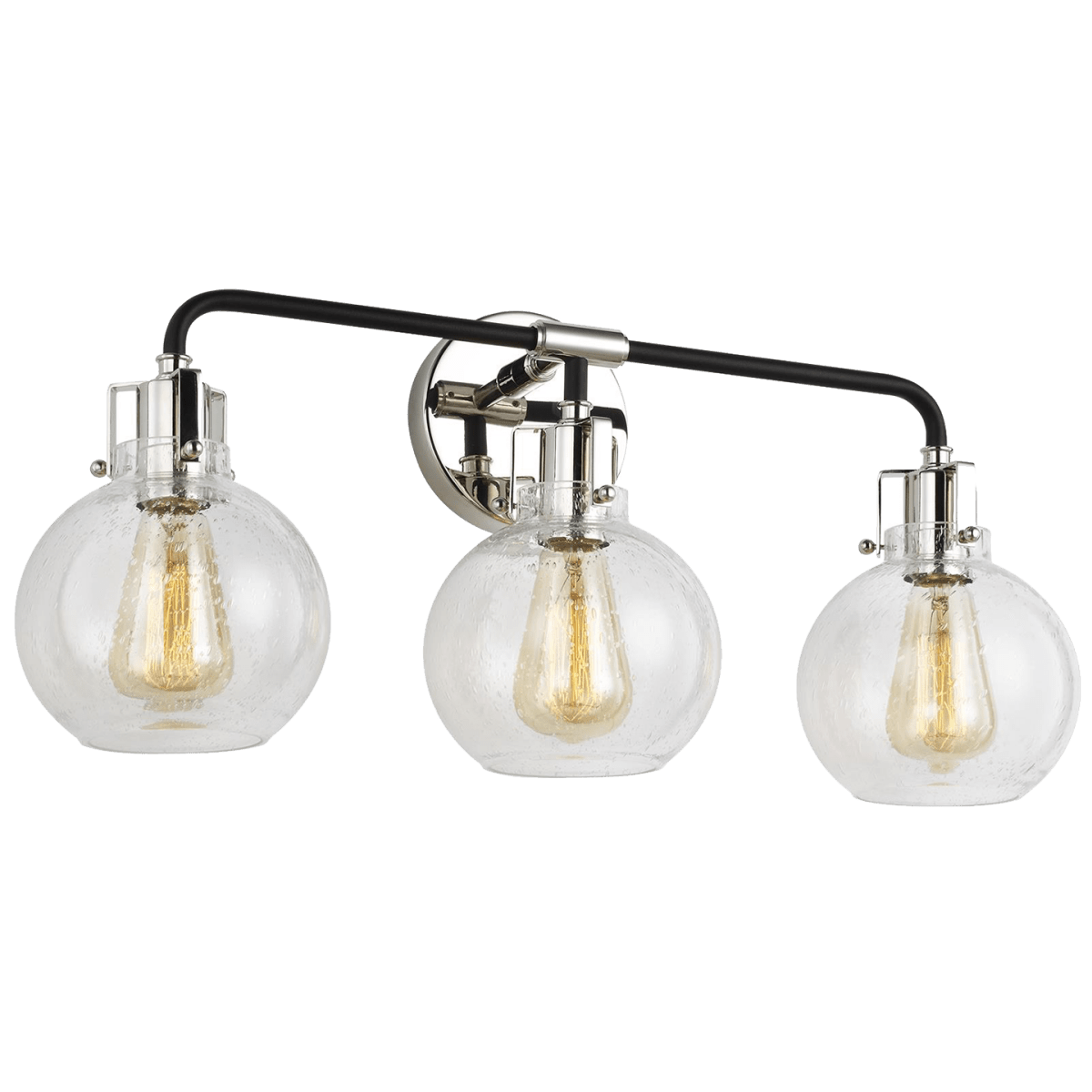 Luminaire de vanité Clara - Nickel poli / noir texturé 24" 9 5/8" by Visual Comfort Studio | Luminaires & cie