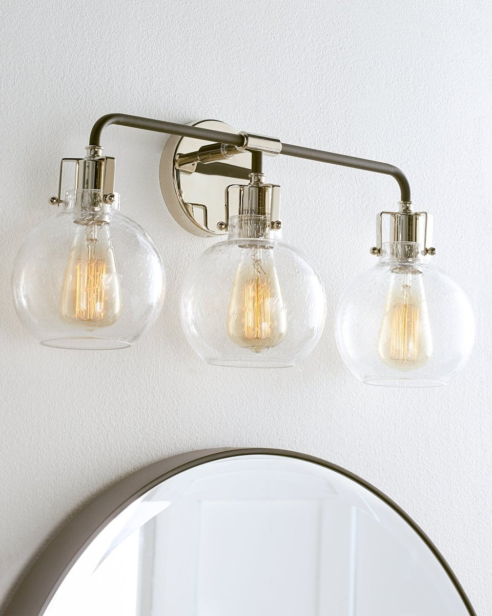 Luminaire de vanité Clara - Nickel poli / noir texturé 24" 9 5/8" by Visual Comfort Studio | Luminaires & cie