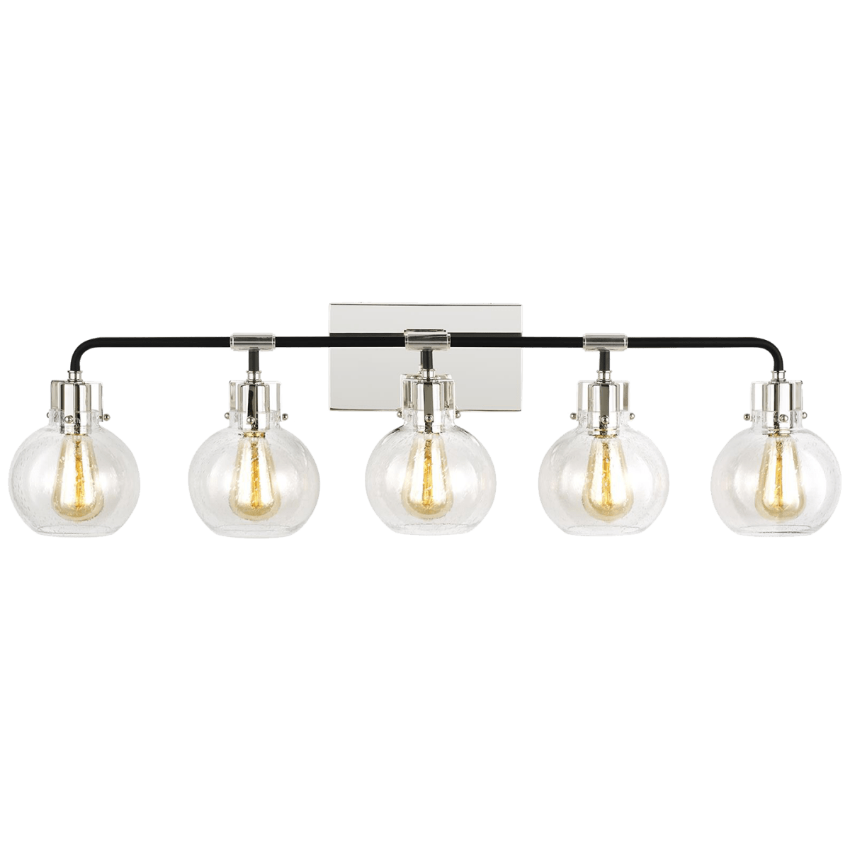 Luminaire de vanité Clara - Nickel poli / noir texturé 40" 10" by Visual Comfort Studio | Luminaires & cie