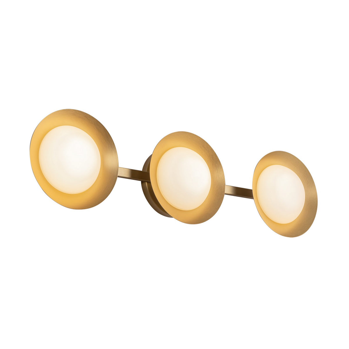 Luminaire de vanité Cleo Or brossé/Verre opale, Verre opale mat – vue 2