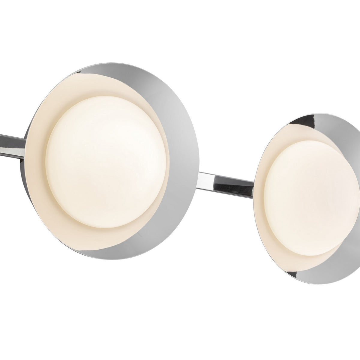 Luminaire de vanité Cleo Chrome / Opale, Verre opale mat – vue 3