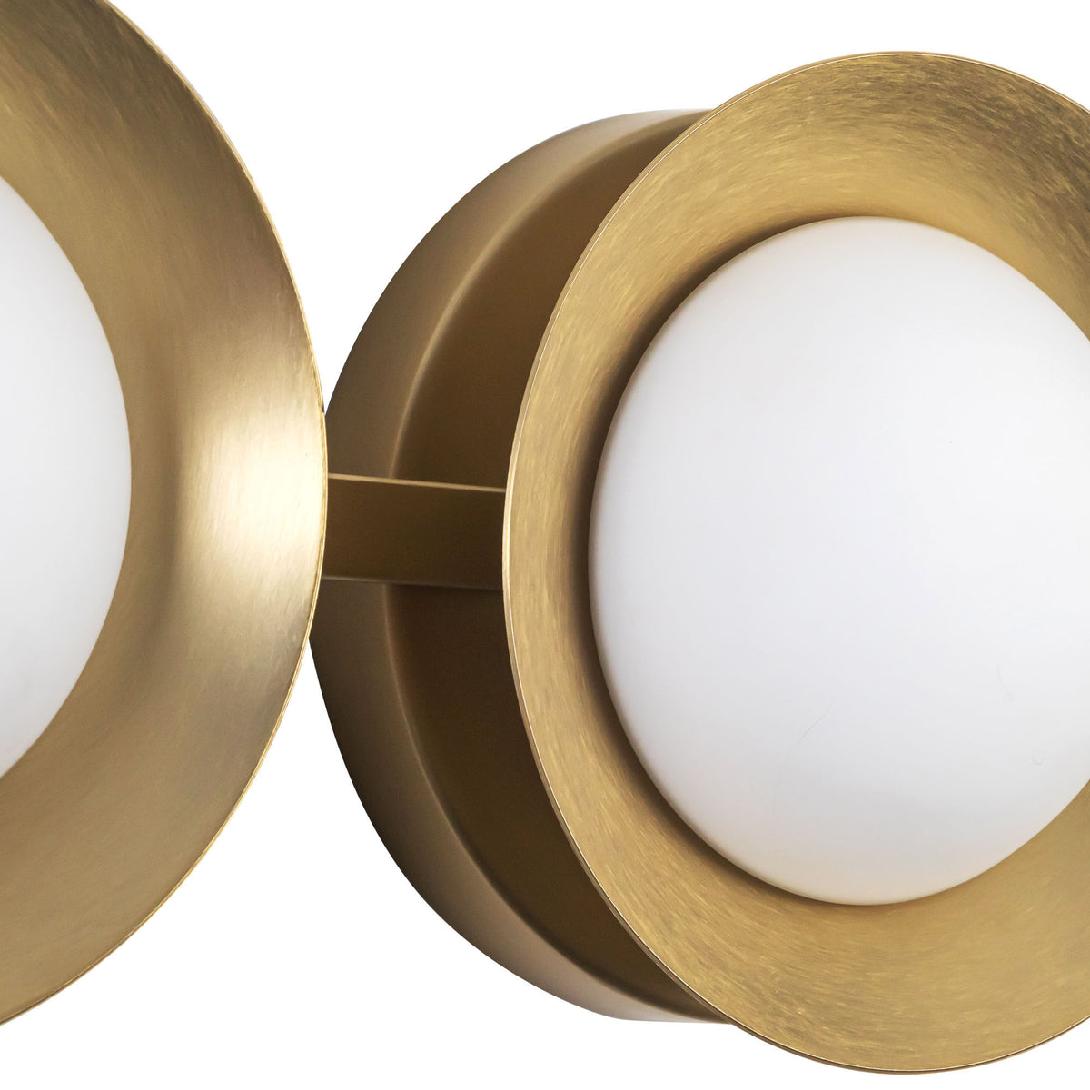 Luminaire de vanité Cleo Or brossé/Verre opale, Verre opale – vue 5