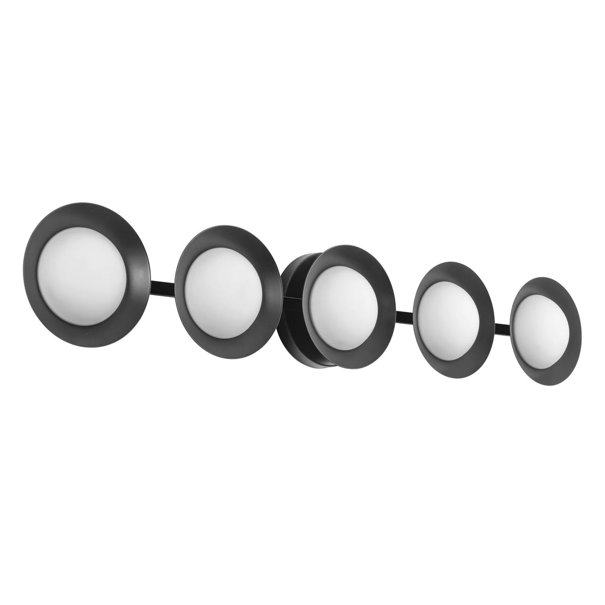 Luminaire de vanité Cleo Noir / Verre opale, Verre opale – vue 3