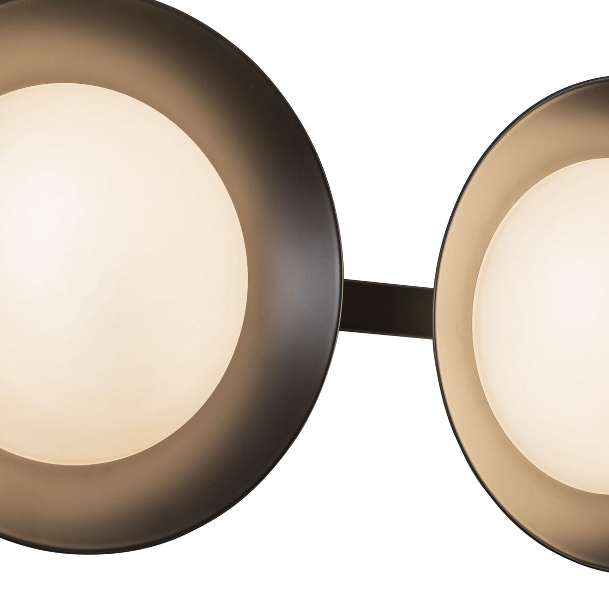 Luminaire de vanité Cleo Noir / Verre opale, Verre opale – vue 4