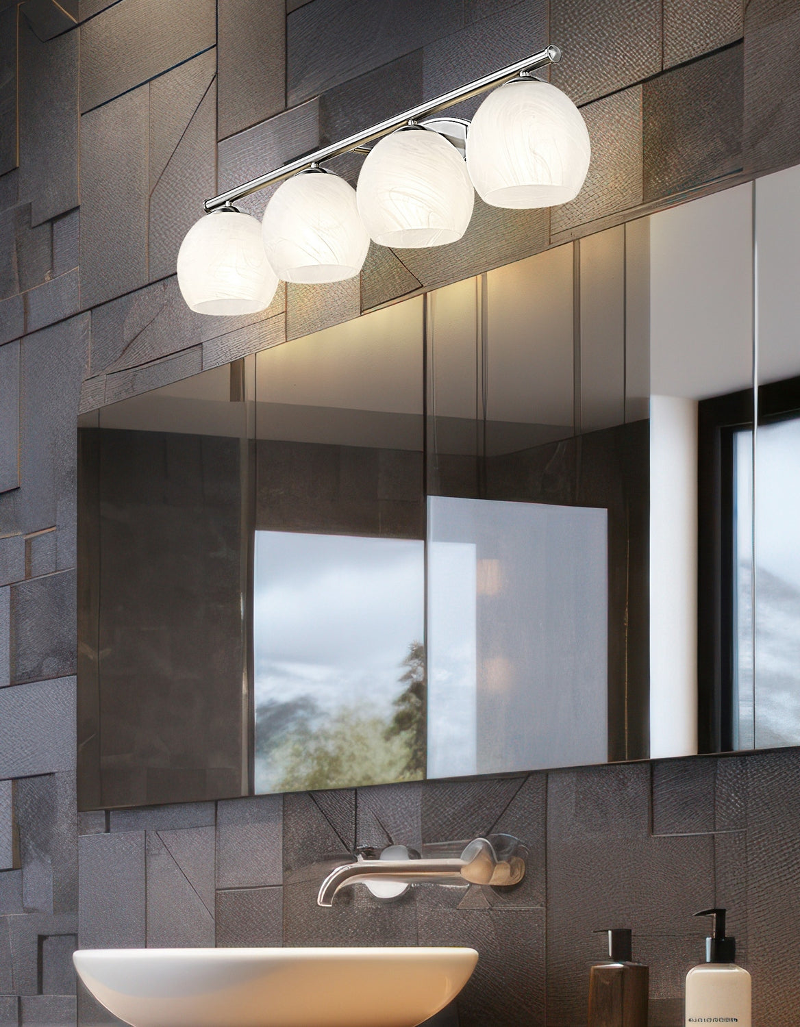 Luminaire de vanité Colette Nickel brossé, 32" – vue 7