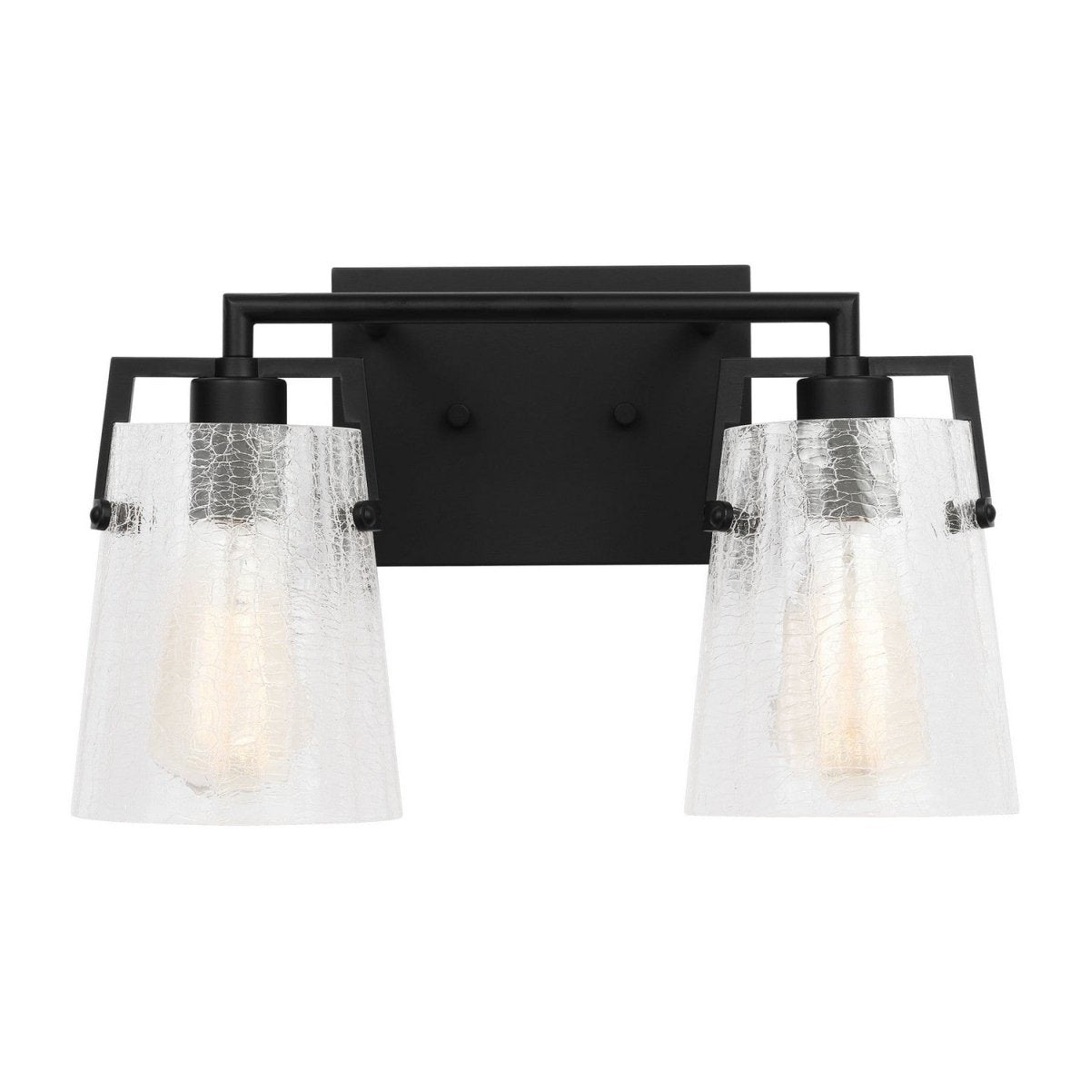 Luminaire de vanité Crofton - Noir minuit Verre craquelé transparent 14 5/8" by Visual Comfort Studio | Luminaires & cie