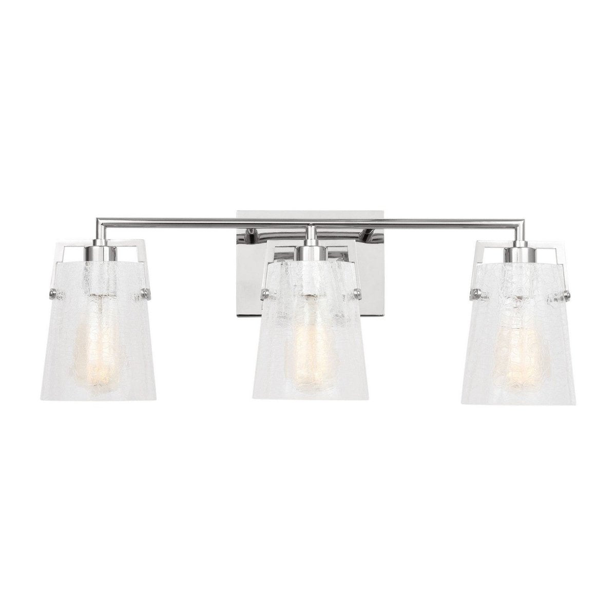 Luminaire de vanité Crofton - Chrome Verre craquelé transparent 24" by Visual Comfort Studio | Luminaires & cie