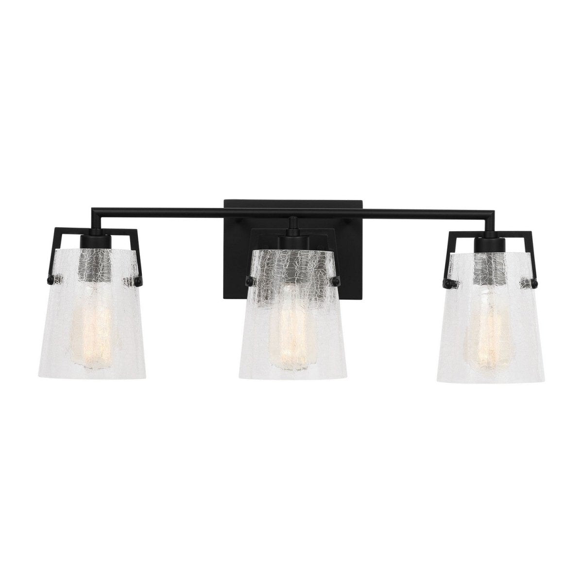 Luminaire de vanité Crofton - Noir minuit Verre craquelé transparent 24" by Visual Comfort Studio | Luminaires & cie