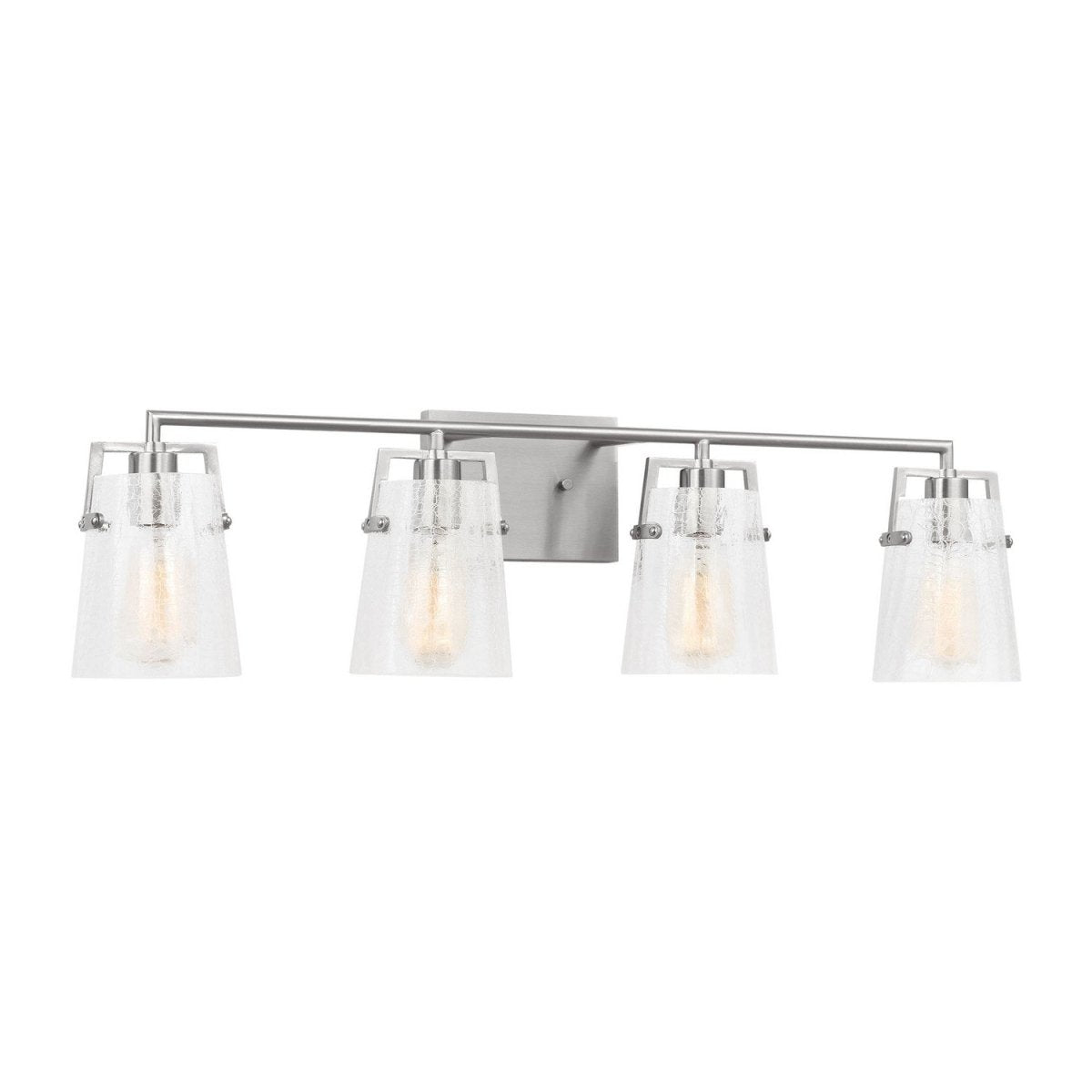 Luminaire de vanité Crofton - Nickel brossé Verre craquelé transparent 33 3/8" by Visual Comfort Studio | Luminaires & cie