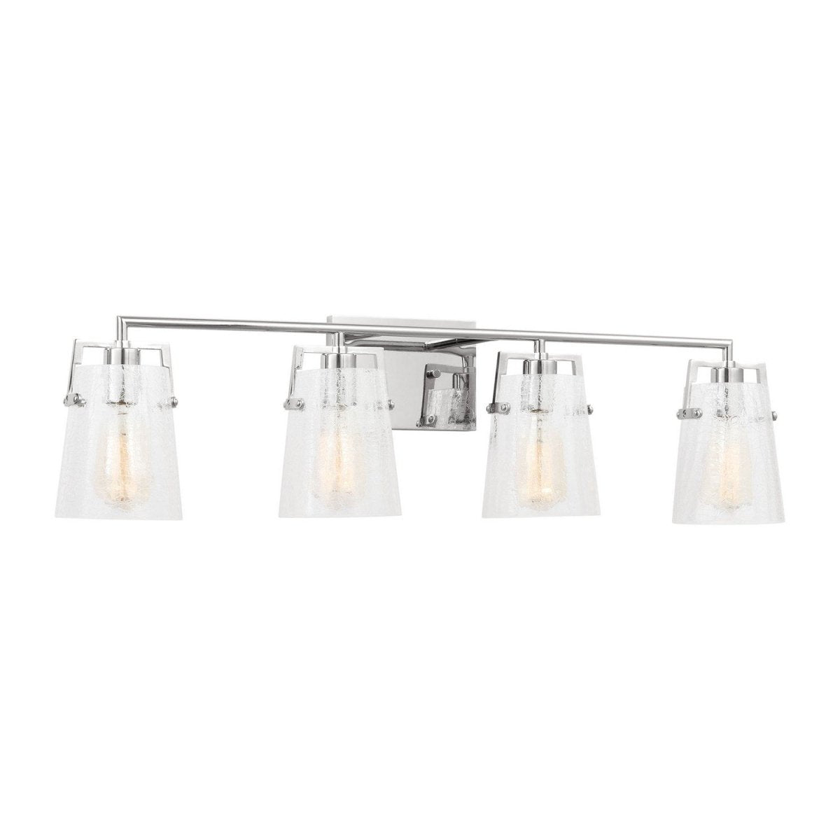 Luminaire de vanité Crofton - Chrome Verre craquelé transparent 33 3/8" by Visual Comfort Studio | Luminaires & cie