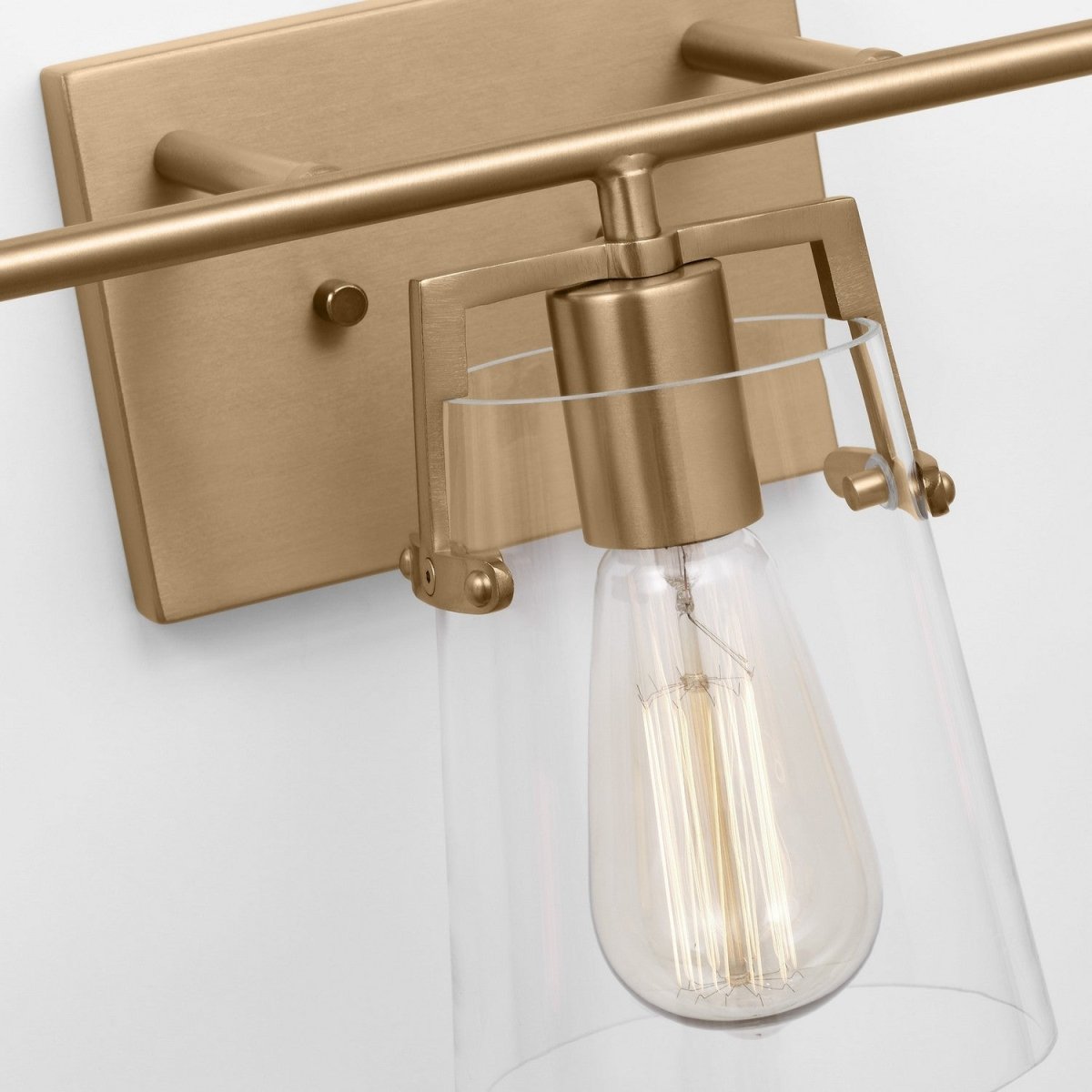 Luminaire de vanité Crofton - Laiton satiné Verre craquelé transparent 33 3/8" by Visual Comfort Studio | Luminaires & cie